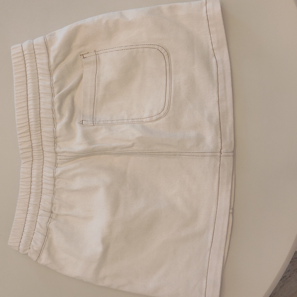 Steve Madden Kohana Denim Skort In Oatmeal - Picture 4 of 5